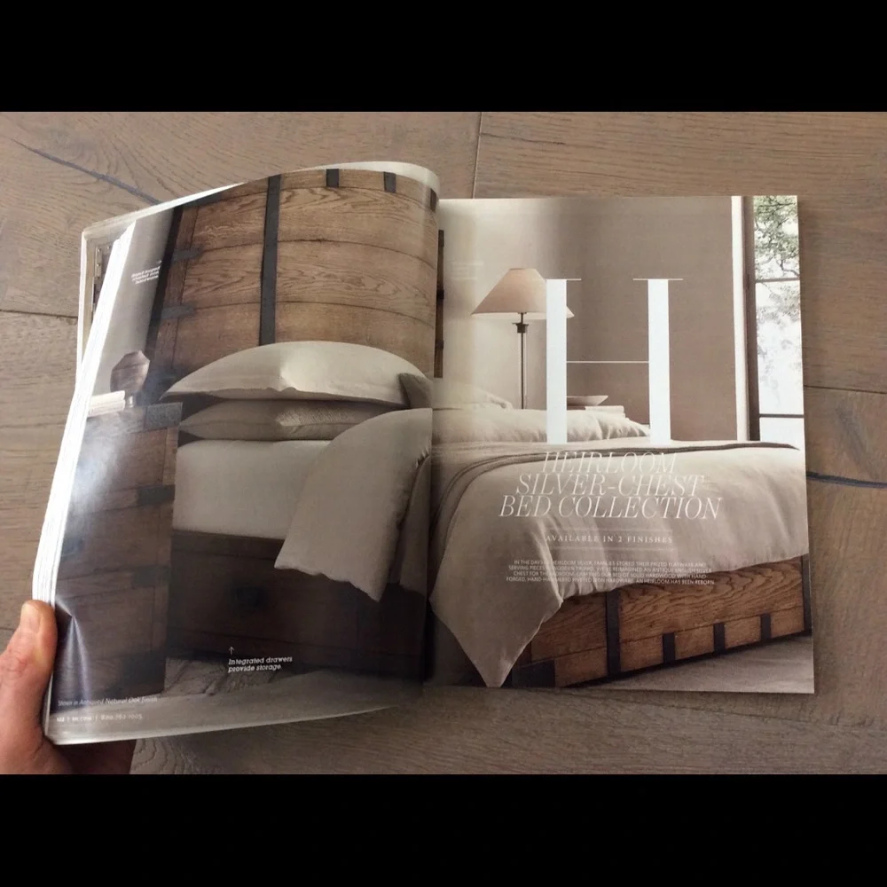 RH restoration hardware catalog table look book